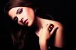 brunette girl posing in studio