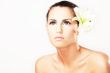Close-up of beautiful girl with flowers