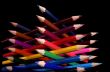 Colorful pencils tower bottom view