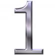 3D Silver Number 1