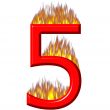 Number 5 on fire