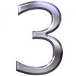 3D Silver Number 3