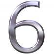 3D Silver Number 6