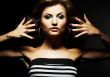 brunette girl posing in studio