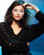 girl on blue background
