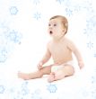 baby boy in diaper with toothbrush