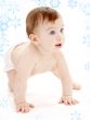 crawling baby boy looking up