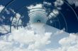 tunnel in clouds. 3D image.