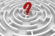 White circle labyrinth. 3D image.