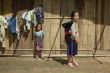 Hmong girl with brother, Laos