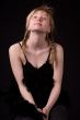 blonde girl on black