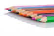 Colored pencils lined up -Shallow DOF