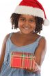 Beautiful girl with hat of Santa Claus