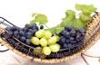 Bunches of grapes  in basket.