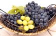 Bunches of grapes  in basket.
