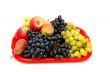 Fruits and bunches of grapes.