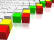 3d illustration - a colored cube on a white background