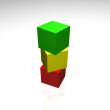 3d illustration - colored cubes