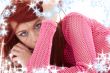 mysterious redhead in pink fishnet