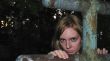 The girl on a cemetery