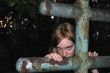 The girl on a cemetery