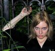 The girl on a cemetery