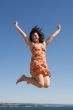 Beautiful girl jumping