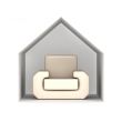 Armchair under a house roof. 3D image.