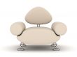 leather armchair on a white background. 3D image.