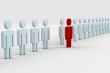 Conceptual image of teamwork. 3D image.