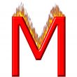 3D Letter M on Fire
