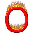 3D Letter O on Fire