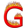 3D Letter G on Fire