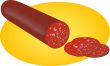 Pepperoni salami sliced illustration