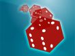 Rolling red dice illustration