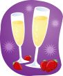 Champagne and strawberries illustration