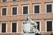 Jesi, statue of lion and old palace