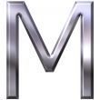 3D Silver Letter M