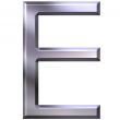 3D Silver Letter E