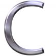 3D Silver Letter C