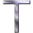 3D Silver Letter T