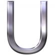 3D Silver Letter U