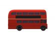 red double decker autobus over white