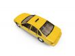 Yellow taxi isolated over whie