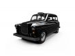 Black taxi isolated over white