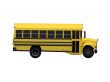 School yellow bus isolated over white