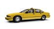 Yellow taxi isolated over whie