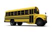 School yellow bus isolated over white