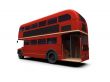 red double decker autobus over white