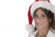 smiling lady with santacap
